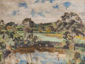 IAN BOW, The River, oil on canvas, 52.5 x 70 cm