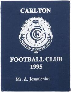 CARLTON: Life Member's Season Ticket for 1995