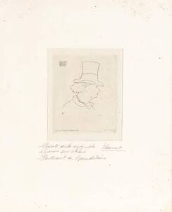 EDOUARD MANET (France 1832-1883): Etching "Portrait of Baudelaire" signed & captioned in the pencil in the lower margin. 10 x 13cm