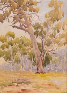 T.S. HENRY (1865 - 1934) pair of Australian school watercolours, both signed lower right and dated 1920 & 1921 (one unframed). 18 x 38cm.