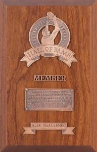 ALEX JESAULENKO'S AUSTRALIAN FOOTBALL HALL OF FAME WALL PLAQUE