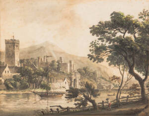 ENGLISH SCHOOL (19th century) River Scene with Castle&nbsp;