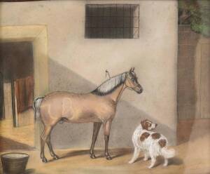 G.S WARWICK, In the Stables 1845, pastel, signed and dated lower right, 35.5 x 43 cm