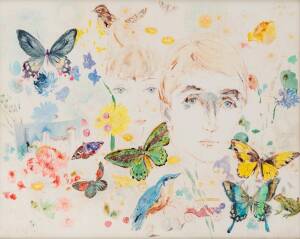 MARY TALBOT, Butterfly portraits 1968, watercolour, signed and dated lower right, 48 x 61 cm