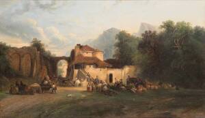 JACQUES DUNANT (Swiss) attributed, 19th Century European school landscape oil painting. 64 x 38cm