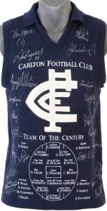 ALEX JESAULENKO'S CARLTON TEAM OF THE CENTURY JUMPER