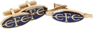 CARLTON: Pair of cuff links & tie pin, CFC on football design