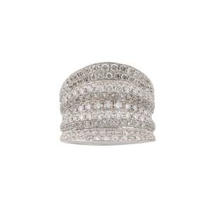 A diamond pave ring, the round brilliant diamonds of total weight 3.40 carats, size N&frac12;,&nbsp;weight 14.08 grams.