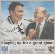 MUHAMMAD ALI, signature on front cover of the "Herald Sun" Saturday 26th