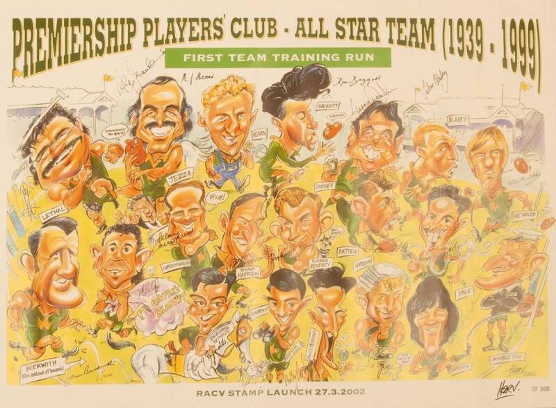 FOOTBALLERS: Print "Premiership Players' Club - All Star Team (1939-1999)"