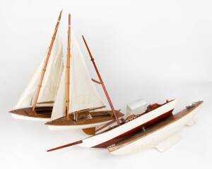 Group of 6 model boats & pond yachts, 20th Century.