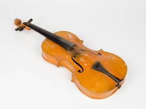 VIOLIN: Good Bohemian trade instrument with label "Joseph Guanerius...", with vintage case. Early 20th Century