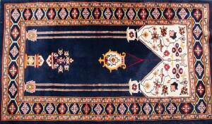 Hand knotted woollen carpet from Pakistan in the Bokhara manner.&nbsp;152 x 95cm&nbsp;