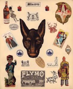 c1898-1920 scrap album with cigarette & trade cards (276), matchbox labels.