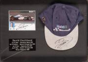 SIGNED SPORTS FRAMES, noted Gary Ablett Snr signature on Geelong jumper; "Milo" advertising display with 6 signatures including Wayne Carey & James Hird; Robert Harvey signed Brownlow Medallists display; displays signed by Greg Norman & David Coulthard, a - 2
