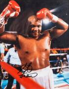 SIGNED PHOTOGRAPHS, noted George Foreman, Marvellous Marvin Hagler, Michael Spinks & Leon Spinks. All framed. - 4