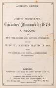 "Wisden Cricketers' Almanack for 1879", rebound in brown cloth (with reprinted wrappers). - 2