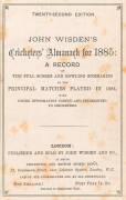 "Wisden Cricketers' Almanack for 1885", rebound in marbled boards (without wrappers). - 2