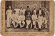 1888 AUSTRALIAN TEAM: Original cabinet card photograph (16x11cm), with title "The Australian Cricketing Team, 1888" and players' names printed on mount, produced by The London Stereoscopic & Photographic Company.