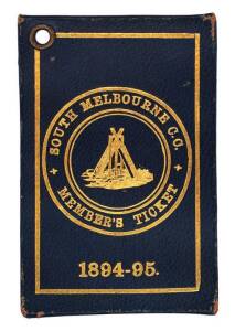 SOUTH MELBOURNE CRICKET CLUB, Member's Season Ticket for 1894-95, ticket numbered "335", G/VG condition.