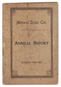 MELBOURNE CRICKET CLUB, "Melbourne Cricket Club, Annual Report for the Season 1900-1901" [Melbourne, 1901], includes list of members. Fair/G condition.&nbsp;