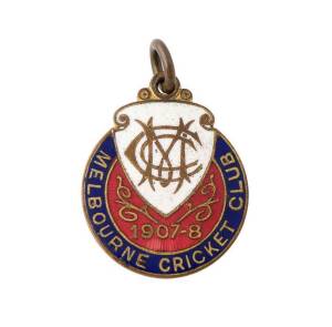 MELBOURNE CRICKET CLUB, 1907-8 membership badge, made by Bridgland & King, No.119.