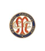 MELBOURNE CRICKET CLUB, scarce badges "MCC/ Patriotic Carnival 1917", one in sterling silver with patriotic ribbon attached. G/VG. - 2