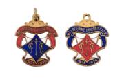 MELBOURNE CRICKET CLUB, 1925-26 membership badges, made by C.Bentley, Full member No.665, and Country member No.1184 (in reversed colours).