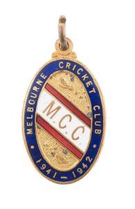 MELBOURNE CRICKET CLUB, membership badges, both Full members & Country members, for 1939-40, 1940-41, 1941-42, 1942-43 & 1945-46; together with unfinished 1945-46 trial in copper.