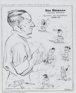 DON BRADMAN, signed prints/caricatures, all framed, various sizes.