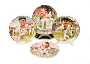 DON BRADMAN CRICKET PLATES, complete set of 9 plates from "Don Bradman: An Australian Legend" series issued by The Bradford Exchange - "452 Not Out", "Highest Test Score", "My Best Innings", "The Bodyline Series", "Record Partnership", "100th First Class 