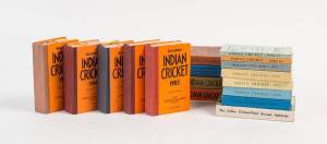 INDIAN CRICKET ALMANACK, wonderful run with 1950-51, 1955-56, then 1973-90 complete (20 editions); plus "The Indian Cricket-Field Annual" 1960-61. Fair/G.