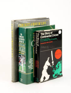 CRICKET BOOKS, noted "The Complete Illustrated History of Australian Cricket" by Pollard [Melbourne, 1992]; "Cricket - A Way of Life" by Martin-Jenkins [London, 1984]; "The Story of Continental Cricket" by Labouchere, Provis & Hargreaves [London, 1969]. (