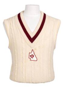 JOHN MACLEAN'S QUEENSLAND CLOTHING, noted match-used caps (3); sleeveless jumpers (3 different); plus maroon blazer. John Maclean played for Queensland 1968-79].