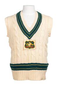 JOHN MACLEAN'S AUSTRALIAN JUMPER, sleeveless, with Australian Coat-of Arms badge on velcro patch. Good condition. 