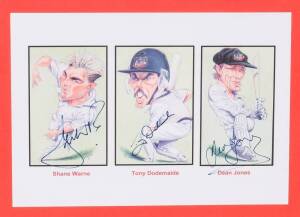 FRAMED PICTURES & CARICATURES, all signed, noted A4 (34), 8"x10" (17), 6"x4" postcards (27), other frames (7). Wide group of autographs including Don Bradman (3), Brian lara, Richie Benaud, Sachin Tendulkar, Ian Botham.