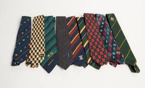 CRICKET TIES, wonderful collection, nearly all identified, noted Graham Gooch 100 Hundreds signed; Melbourne Cricket Club 150th Anniv (striped & crested); various benefit ties; State ties, County ties, Club ties. Also reference book "Cricket Ties - An Int