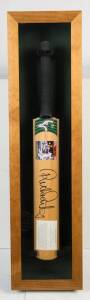 RICKY PONTING, signature of full size Cricket Bat, mounted in display case, overall 105x29cm.