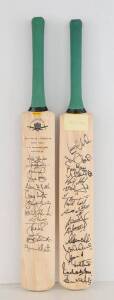 1995-96 AUSTRALIA v PAKISTAN, full size "Gabba" Cricket Bats (2), one signed by Australia, other by Pakistan, noted Mark Taylor, Glenn McGrath, Steve Waugh, Shane Warne, Wasim Akram & Inzamam-ul-Haq.