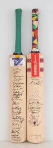 SIGNED CRICKET BATS, noted Thommo Tribute Match with 24 signatures including Jeff Thomson, Tim horan, Allan Border & Wally Lewis; plus 1997 West Indies team.