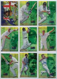 1998-99 cricket cards in album, noted 1998 Select Retail [100], Hobby [100] & Gold [100]; plus 1999 Topdraw "1999 World Cup" [30]. G/VG.