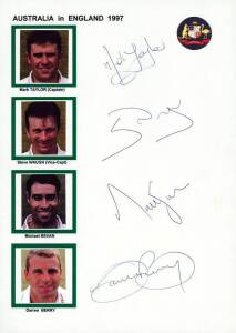 TEST CRICKETERS AUTOGRAPHS: Extensive collection in three albums, most mounted with a picture of the cricketer. Some duplication, list available on request.