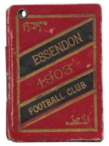 ESSENDON: 1903 Member's Season Ticket, with fixture list & ticket stub for each game - no tickets intact. Fair/Good condition.