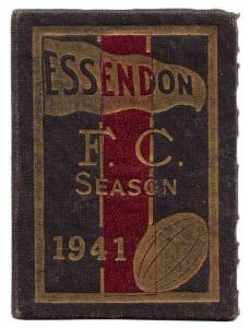 ESSENDON: 1941 Member's Season Ticket, with Fixture List & hole punched for each game attended. Fair/Good condition.