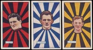 1921 J.J.Schuh (Magpie Cigarettes) "Australian Footballers" (Rays), part set [10/40 + 3 spares]. Fair/VG.