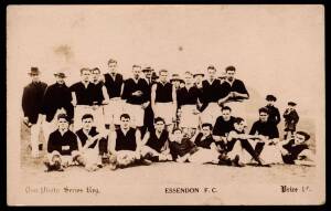 ESSENDON, 1923 Don Photo Series postcard "Essendon F.C." team photo; plus original photographs of John Coleman, Ken Fraser (signed on reverse) & Rowley Watt. G/VG.