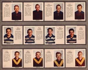 1950 Kornies "Victorian Footballers", almost complete set [63/64], stuck down in album. Fair/G.