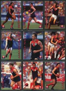 1995 football cards in album, with Select "AFL Series 1", complete base set [250], plus All Australian [23], Stats Smashers [5], Medal Cards [4], Tribute Cards [4], Six of the Best [6], "AFL Series 2" base set [200], Club Captains [16], Footy's Finest [10