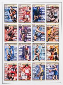 1998-99 Don "Famous Footy Recipes", complete set [16] - all signed, window mounted, framed & glazed, overall 58x79cm.