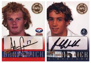 2004 Select Conquest "Draft Pick Signatures" [16], including Adam Cooney & Andrew Walker. G/VG.